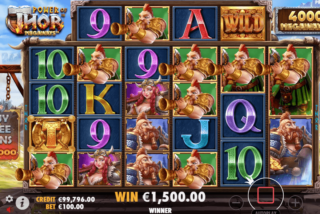 Base game win in the Power of Thor Megaways slot machine