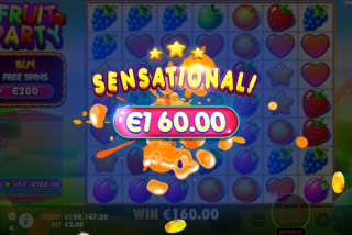 Big win in Fruit Party slot machine