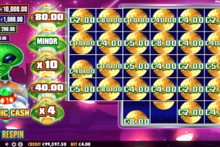Big win in the Cosmic Cash slot machine