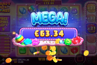 Mega win in the Candy Blitz Bombs slot machine