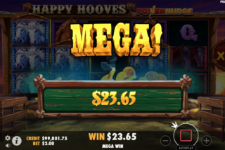 Mega win in the Happy Hooves slot