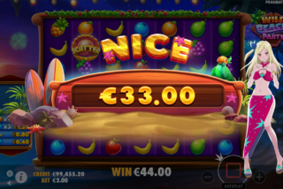 Nice win in the Wild Beach Party slot