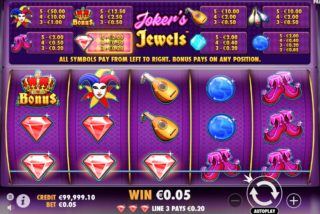 Win in the Joker's Jewels slot